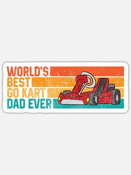 Go-Kart Go Kart fahren Gokart Rennen - Sticker Größe S (10 x 10 cm) - Mattweiß
