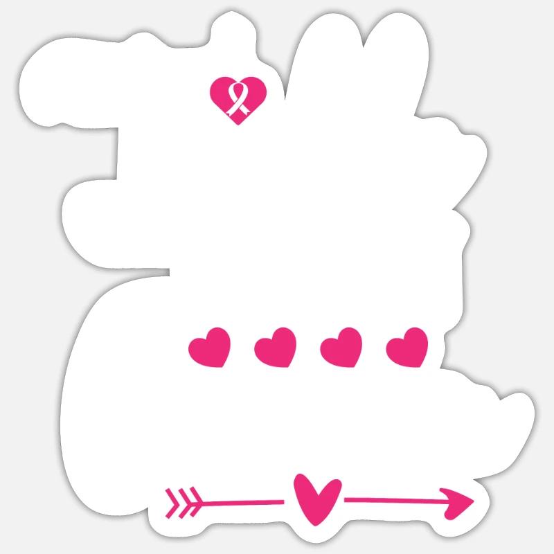 Brustkrebs bekämpfen - Sticker Größe S (10 x 10 cm) - Mattweiß