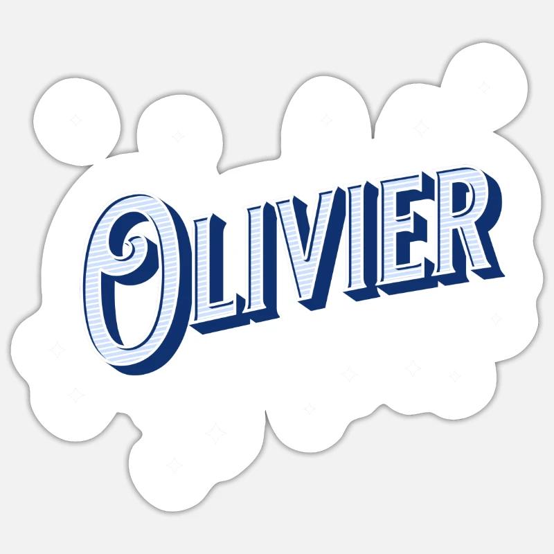 Olivier name personalized - Sticker size S (10 x 10 cm) - white matte