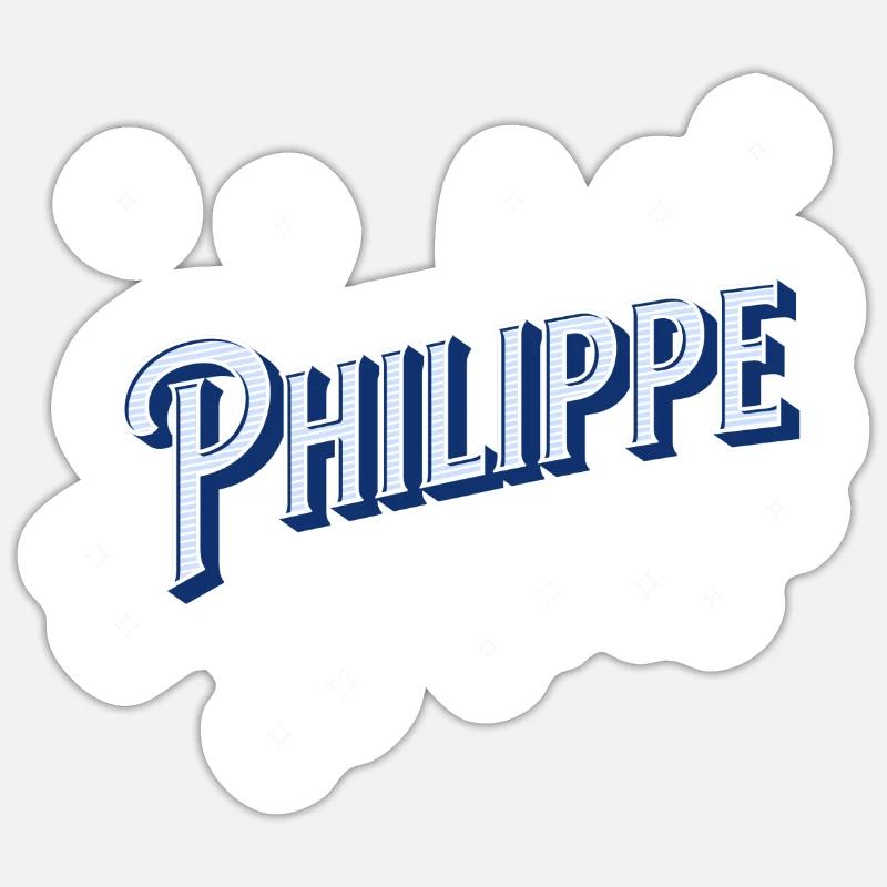 Philippe's name personalized - Sticker size S (10 x 10 cm) - white matte