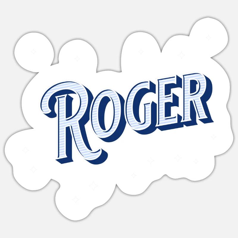 Roger's name personalized - Sticker size S (10 x 10 cm) - white matte