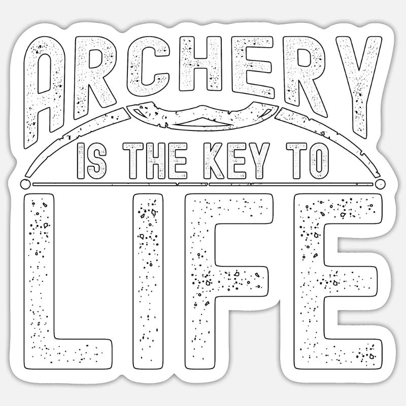 Archery Is The Key Bowhunter Arrow Shooting Archer - Sticker Größe S (10 x 10 cm) - Mattweiß