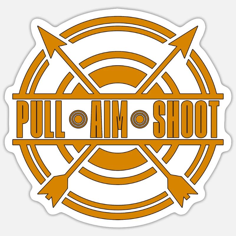 Tir à l’arc Pull Aim Shoot Chasse Bowhunter Archer Sticker taille S (10 x 10 cm)