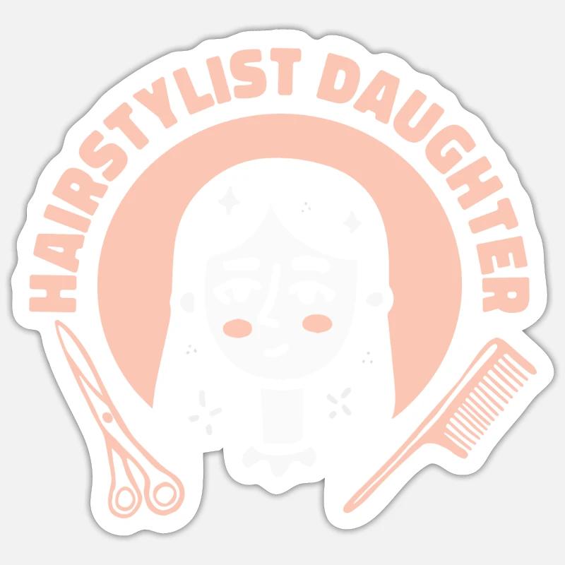 Coiffeuse Coiffeuse Fille - Sticker taille S (10 x 10 cm) - blanc mat