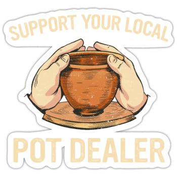 Poterie Poterie Argile Céramique Poterie - Sticker taille S (10 x 10 cm) - blanc mat - Devant