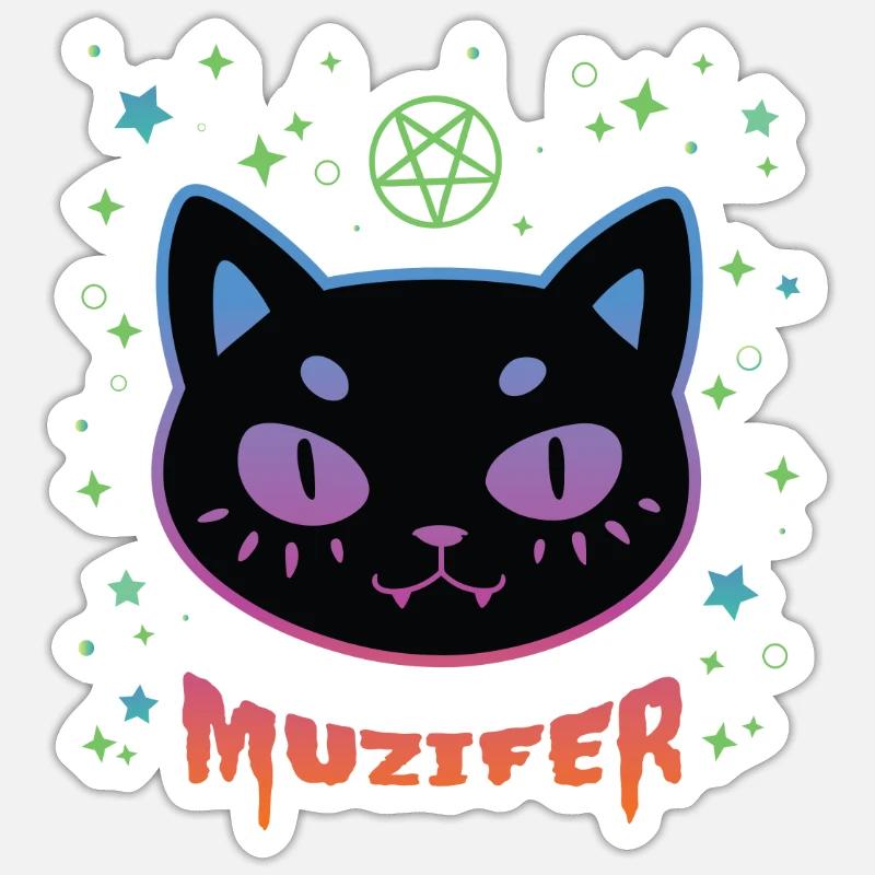 Muzifer Cat Kitten Devil Lucifer Sticker size S (10 x 10 cm)