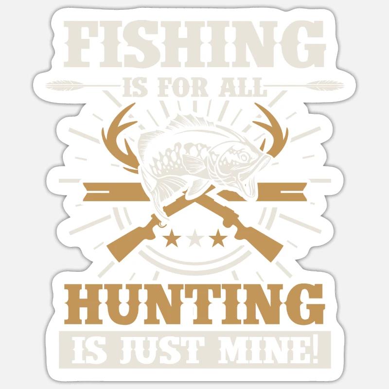 Pêche Chasse - Sticker taille S (10 x 10 cm) - blanc mat