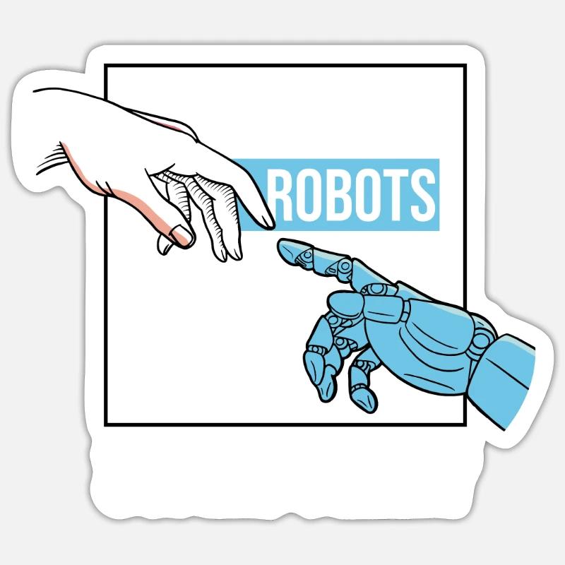 Robot machine builders - Sticker size S (10 x 10 cm) - white matte
