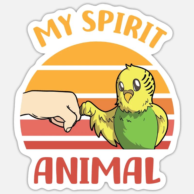 Budgerigar - Sticker size S (10 x 10 cm) - white matte