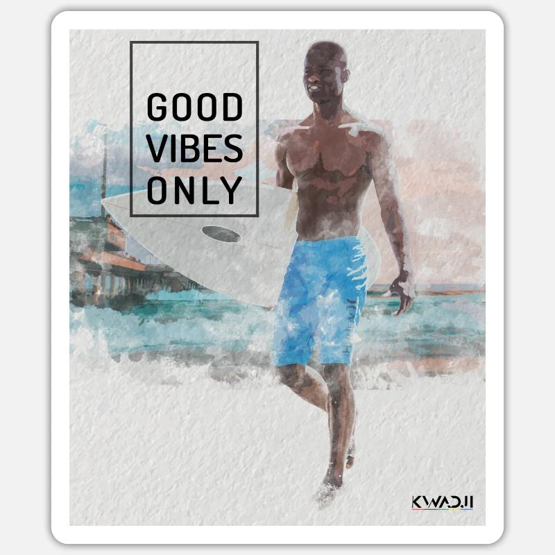 Beach Surfer - Surf, Sun and Beach - Sticker size S (10 x 10 cm) - white matte