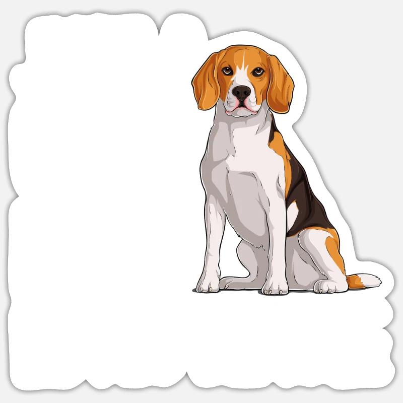 Beagle Geschenk Hunde - Sticker Größe S (10 x 10 cm) - Mattweiß