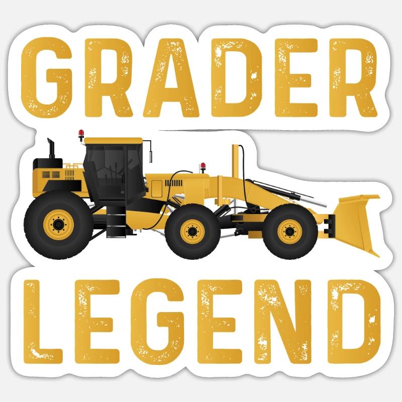 Grader Legend - Sticker size S (10 x 10 cm) - white matte