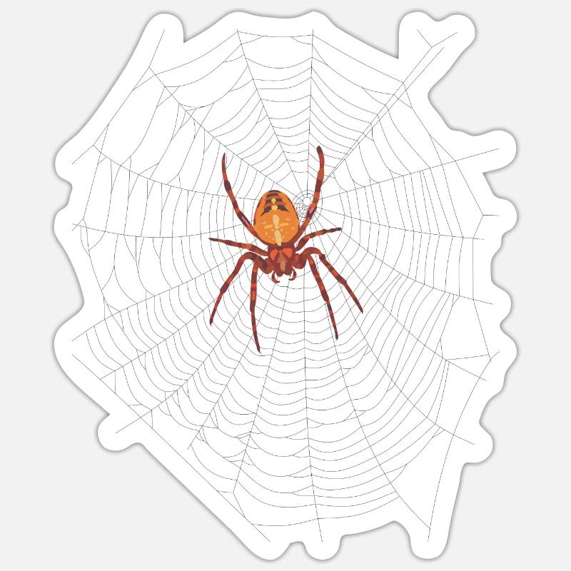 Spider on the web Sticker size S (10 x 10 cm)