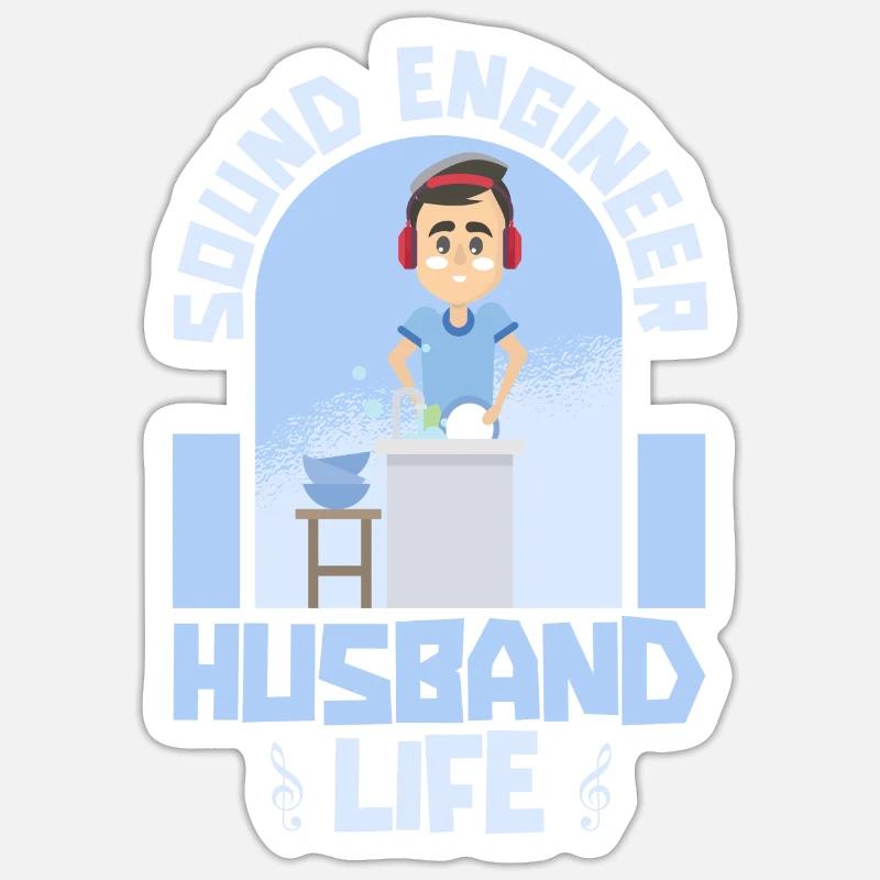 Tontechniker Toningenieur Ehemann Sticker Größe S (10 x 10 cm)