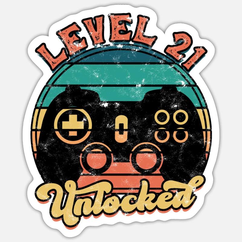 Level 21 Entsperrt - Controller Sticker Größe S (10 x 10 cm)