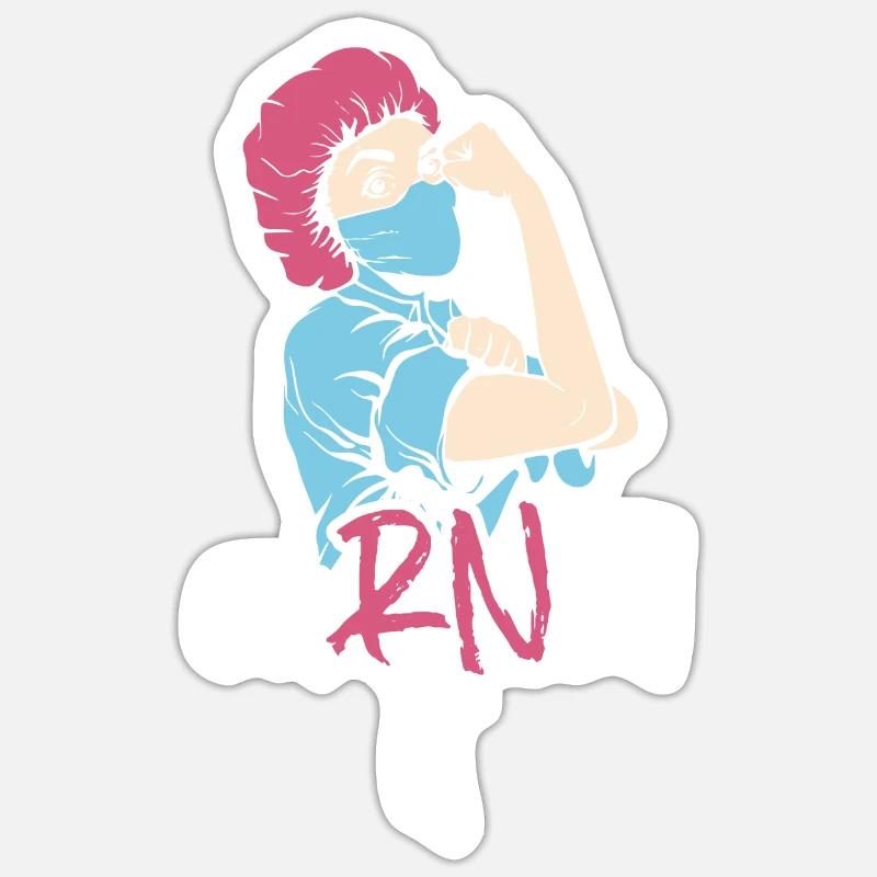Krankenschwester Earned It Nurse - Sticker size S (10 x 10 cm) - white matte