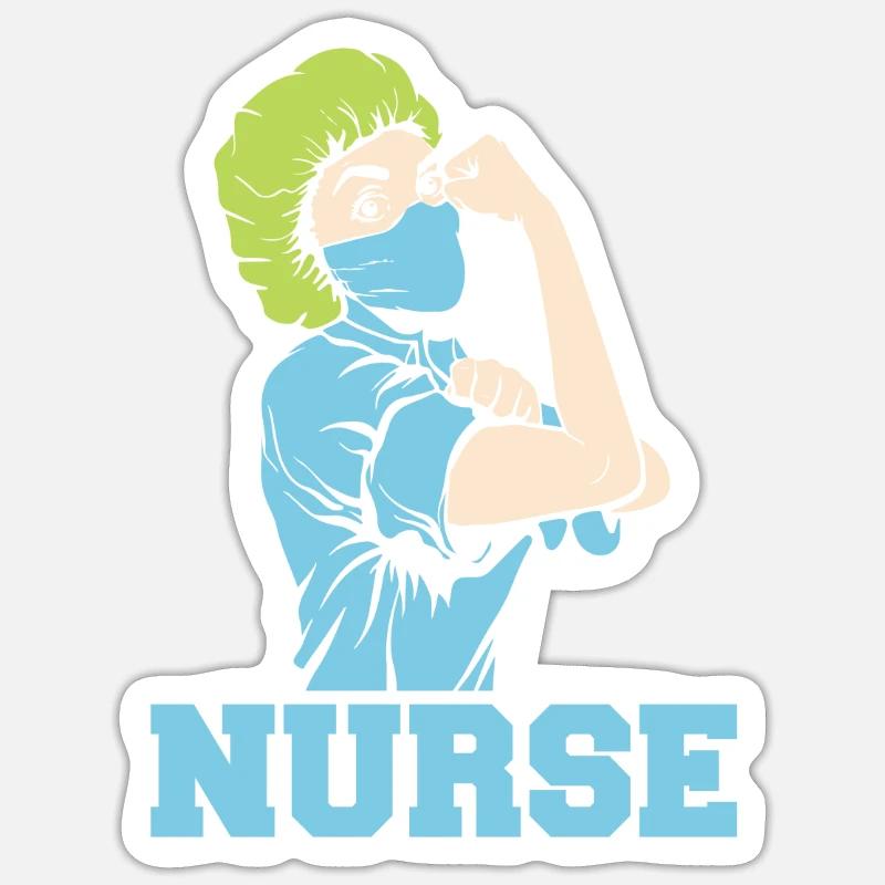 Infirmier - Sticker taille S (10 x 10 cm) - blanc mat