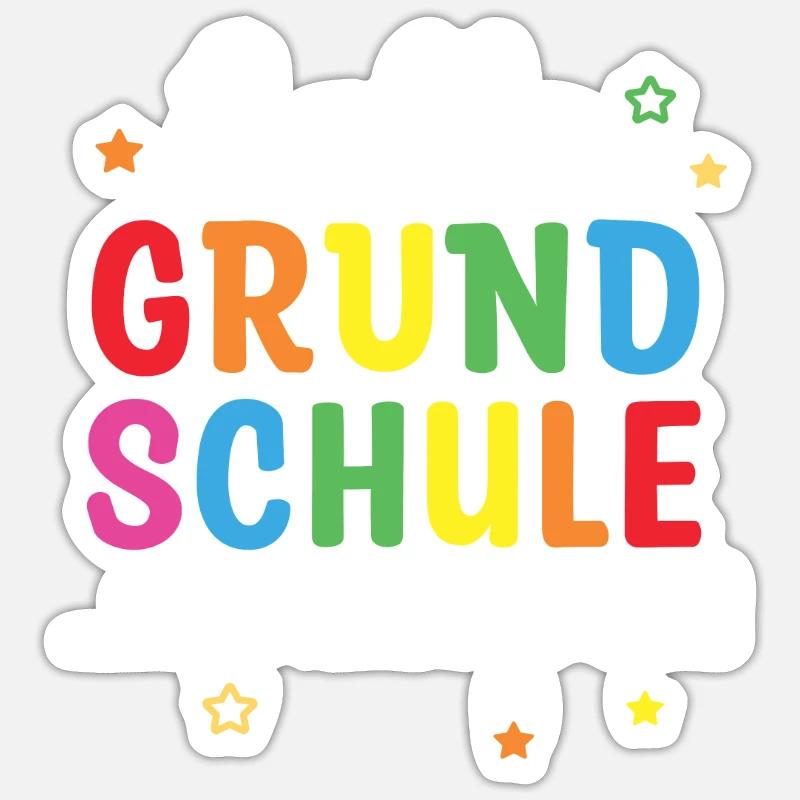 Endlich Schulkind 2023 / Grundschule ich komme - Sticker Größe S (10 x 10 cm) - Mattweiß
