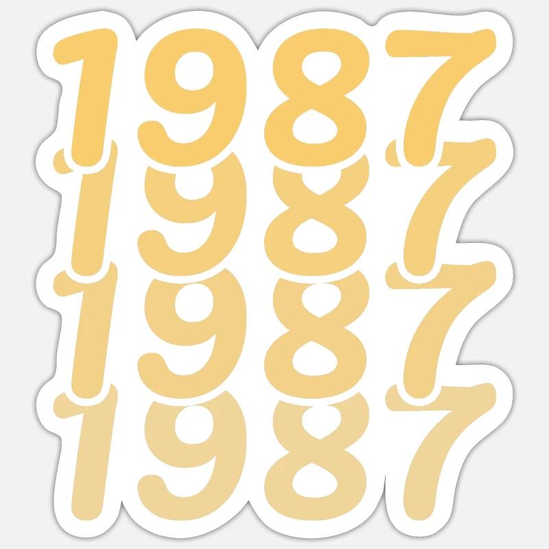 1987 - Sticker taille S (10 x 10 cm) - blanc mat