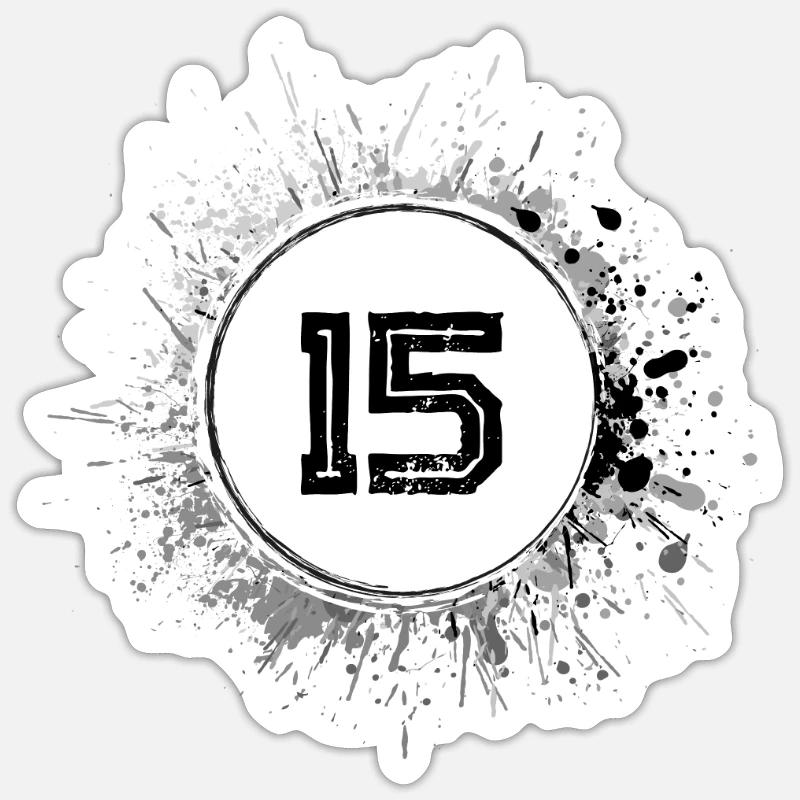 15 Nombre d’objets blob - Sticker taille S (10 x 10 cm) - blanc mat