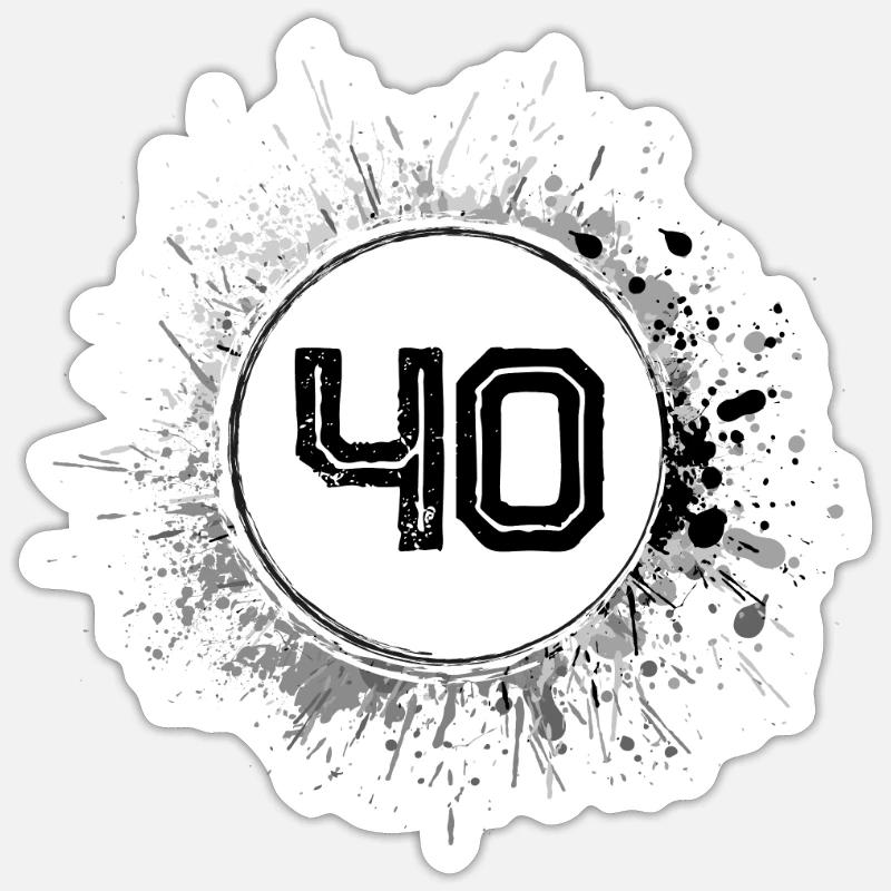 40 Nombre d’objets blob - Sticker taille S (10 x 10 cm) - blanc mat