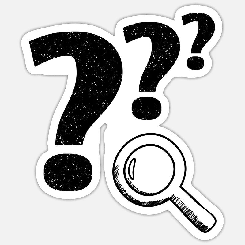 Loupe point d’interrogation Sticker taille S (10 x 10 cm)