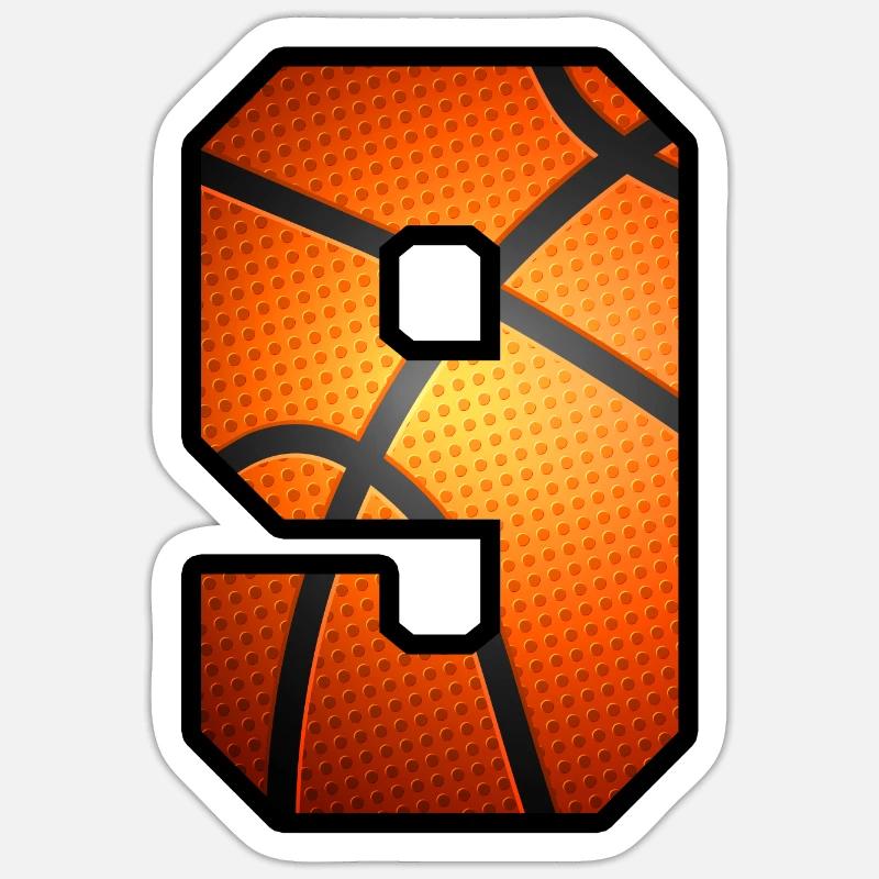 Bambini 9 ° compleanno giocatore di basket 9 anni - Sticker formato S (10 x 10 cm) - bianco opaco