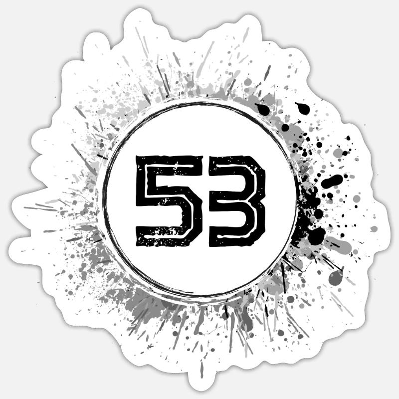 53 Nombre d’objets blob - Sticker taille S (10 x 10 cm) - blanc mat