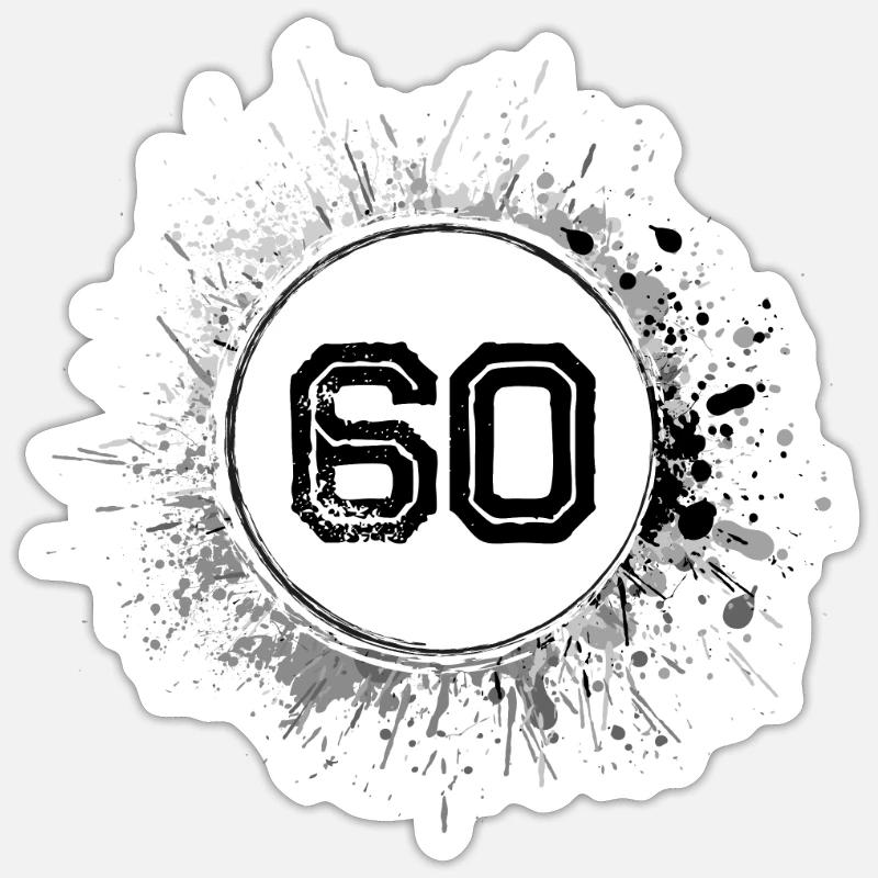 60 Nombre d’objets blob - Sticker taille S (10 x 10 cm) - blanc mat