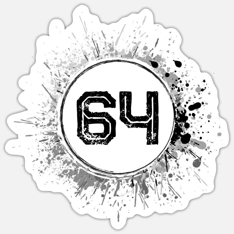 64 Nombre d’objets blob - Sticker taille S (10 x 10 cm) - blanc mat