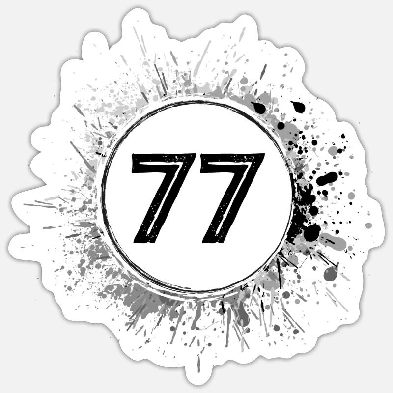 77 Nombre d’objets blob - Sticker taille S (10 x 10 cm) - blanc mat