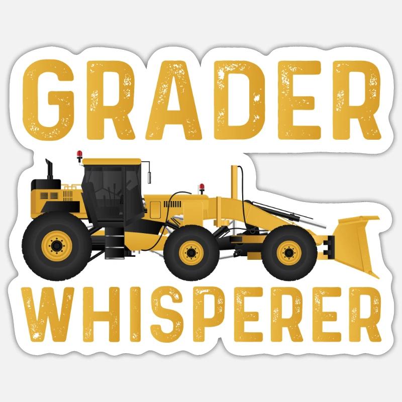 Grader whisperer - Sticker size S (10 x 10 cm) - white matte