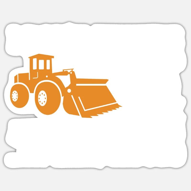 Funny Wheel Loader Gift - Sticker size S (10 x 10 cm) - white matte