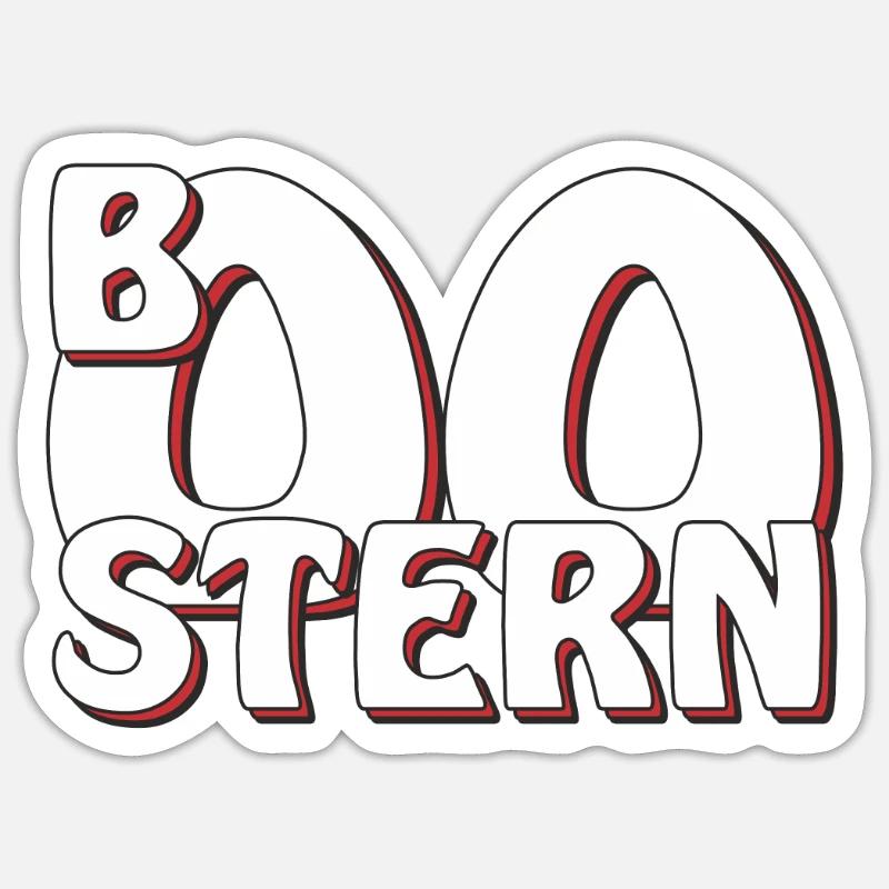 BOOSTERN - Sticker Größe S (10 x 10 cm) - Mattweiß
