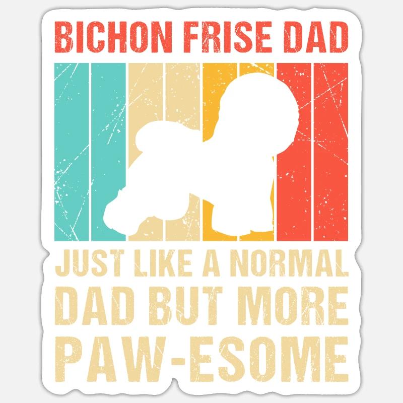 Bichon Frisé Propriétaire Chiens Cadeau - Sticker taille S (10 x 10 cm) - blanc mat