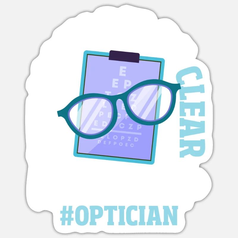 Optometry Optician - Sticker size S (10 x 10 cm) - white matte