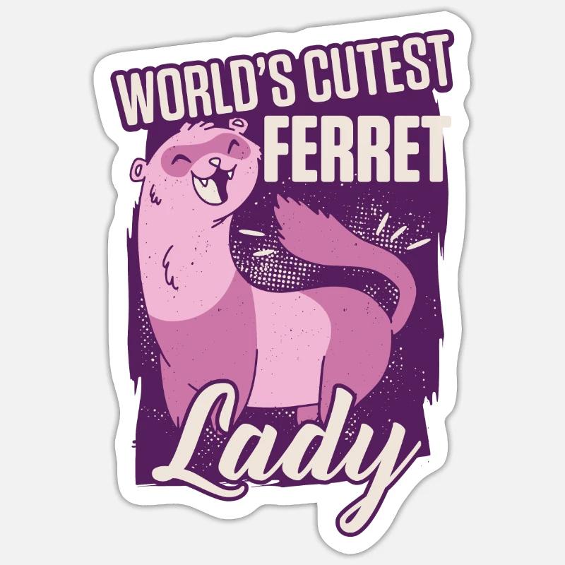 Ferret Weasel Pet Ghost Whisperer - Sticker taille S (10 x 10 cm) - blanc mat
