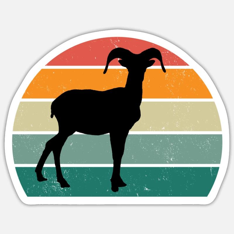 chèvre gémissant chèvre chèvre - Sticker taille S (10 x 10 cm) - blanc mat
