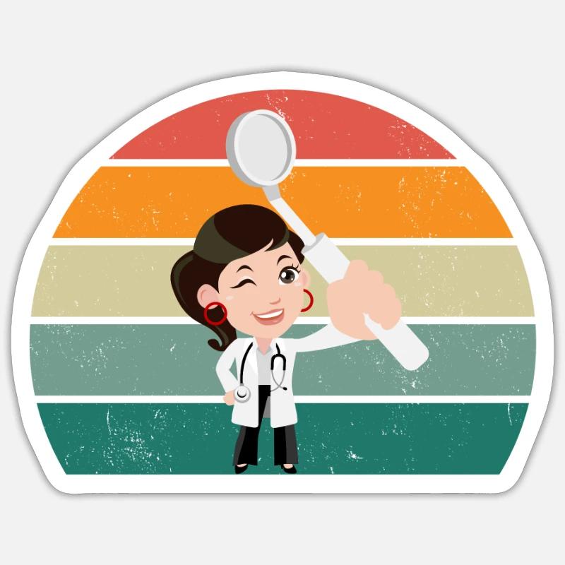 dentiste perceuse dentaire perceuse dentaire dentiste Sticker taille S (10 x 10 cm)