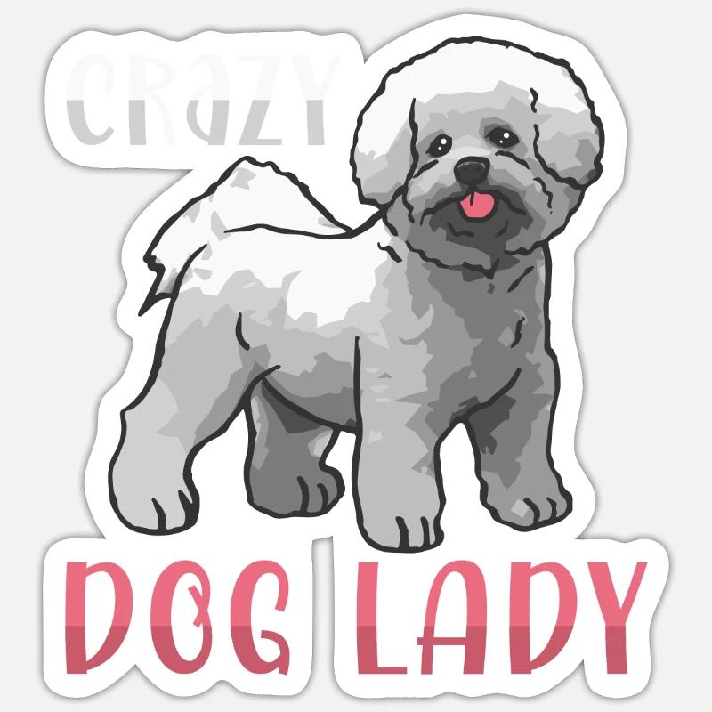 Bichon Frisé Propriétaire Chiens Cadeau - Sticker taille S (10 x 10 cm) - blanc mat