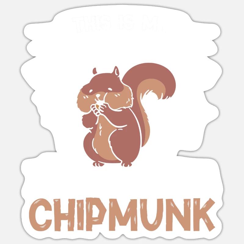 Cadeau de rongeur chipmunk - Sticker taille S (10 x 10 cm) - blanc mat