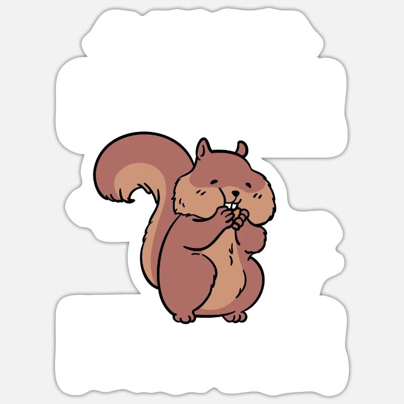 Cadeau de rongeur chipmunk - Sticker taille S (10 x 10 cm) - blanc mat