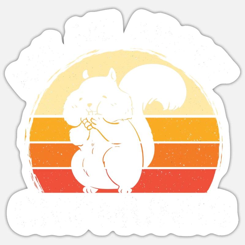 Cadeau de rongeur chipmunk - Sticker taille S (10 x 10 cm) - blanc mat