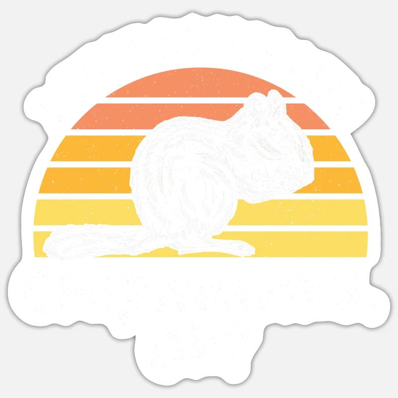 Cadeau de rongeur chipmunk - Sticker taille S (10 x 10 cm) - blanc mat
