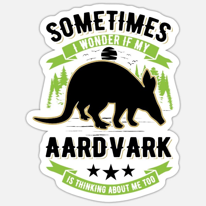 Erdferkel Geschenk Aardvark - Sticker Größe S (10 x 10 cm) - Mattweiß