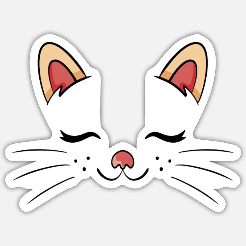 Chat- chat endormi Sticker taille S (10 x 10 cm)