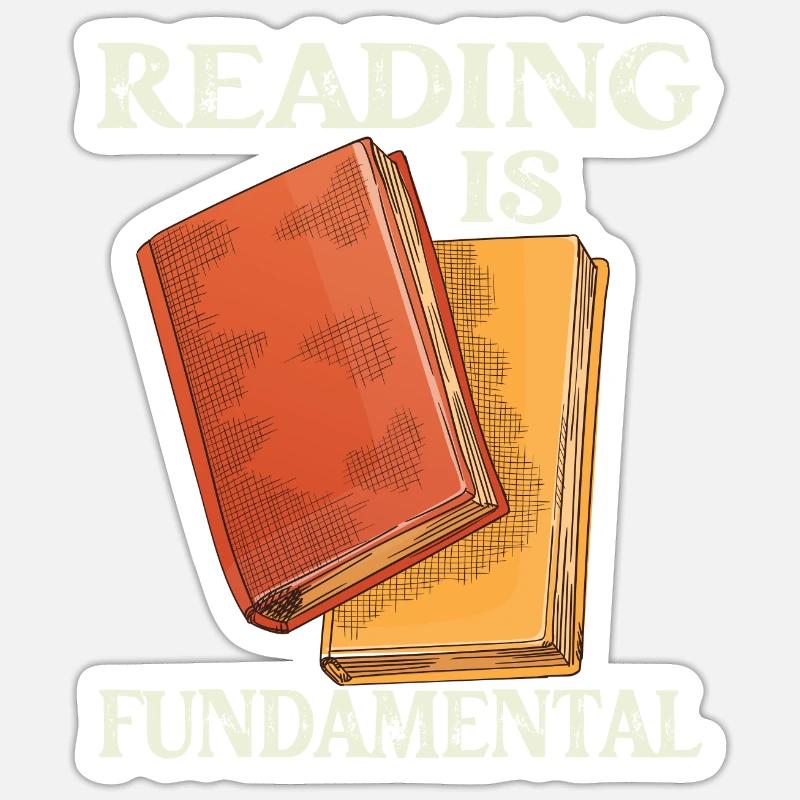 Reading Is Fundamental - Sticker Größe S (10 x 10 cm) - Mattweiß