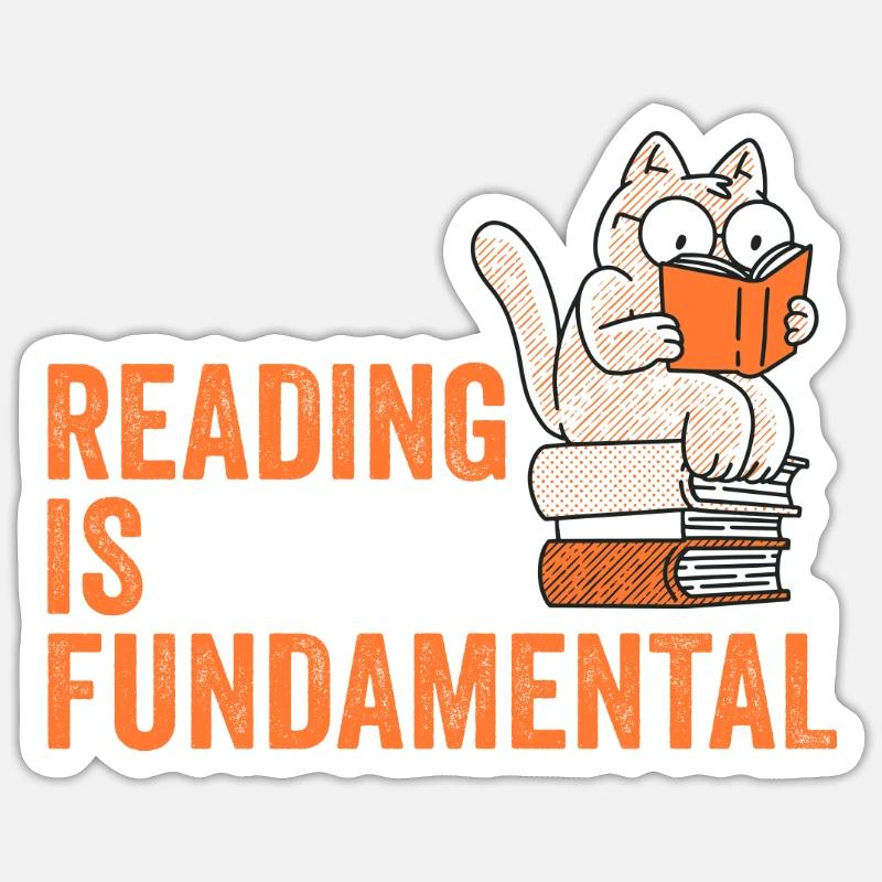 Reading Is Fundamental - Sticker size S (10 x 10 cm) - white matte