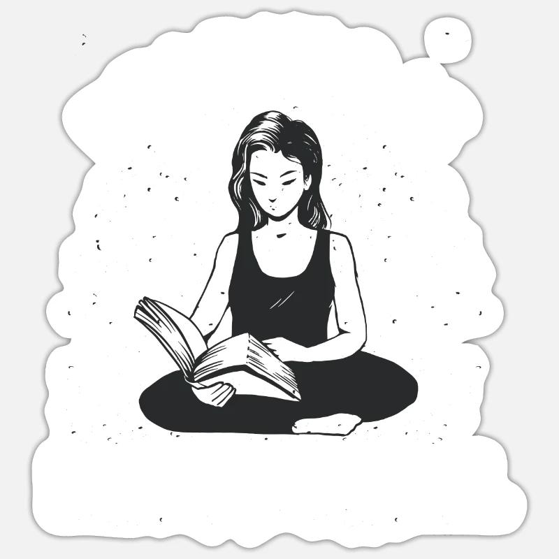 Reading Is Fundamental - Sticker Größe S (10 x 10 cm) - Mattweiß