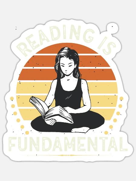 Reading Is Fundamental - Sticker Größe S (10 x 10 cm) - Mattweiß
